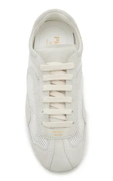 Prada Montecarlo Re-Edition 2005 Suede-Trimmed Mesh Sneakers | Thumbnail 3