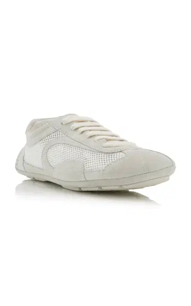 Prada Montecarlo Re-Edition 2005 Suede-Trimmed Mesh Sneakers | Thumbnail 4