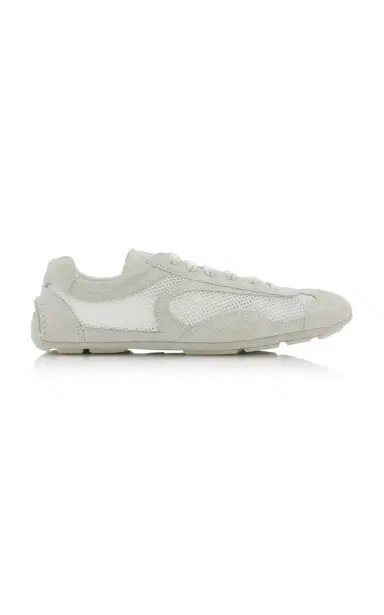 Prada Montecarlo Re-Edition 2005 Suede-Trimmed Mesh Sneakers | Thumbnail 1