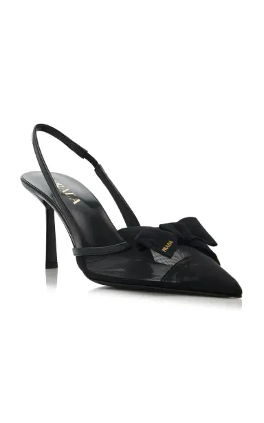 Prada Bow-Detailed Mesh Slingback Pumps | Thumbnail 4 Prada Bow-Detailed Mesh Slingback Pumps | Thumbnail 4