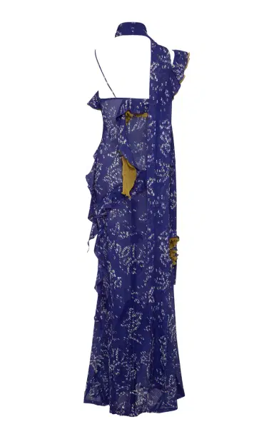 SIEDRÉS Monica Ruffled Chiffon Maxi Dress | Thumbnail 4