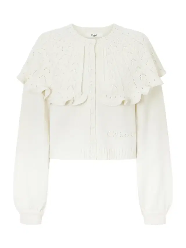 Cropped Ruffled Pointelle-knit Wool And Cashmere-blend Cardigan