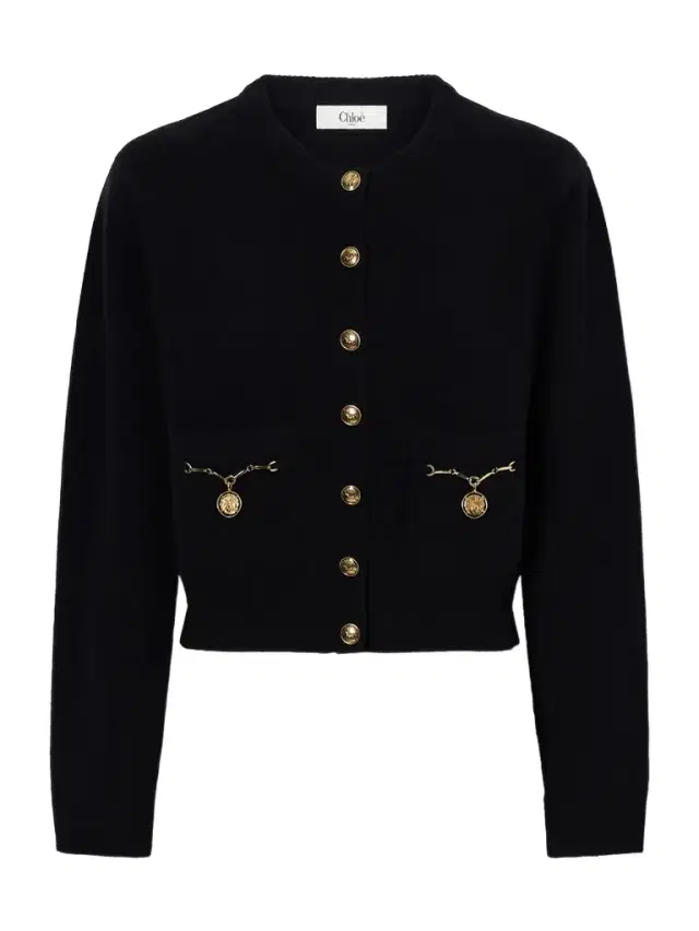 Cropped Embellished Wool And Cashmere-blend Cardigan
