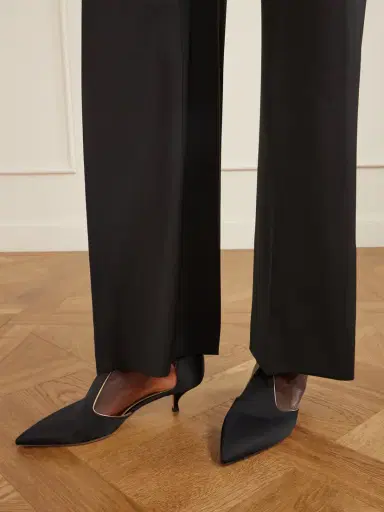 Emme Parsons Leandra Leather-trimmed Satin Pumps | Thumbnail 2