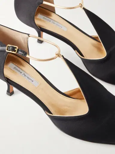 Emme Parsons Leandra Leather-trimmed Satin Pumps | Thumbnail 5