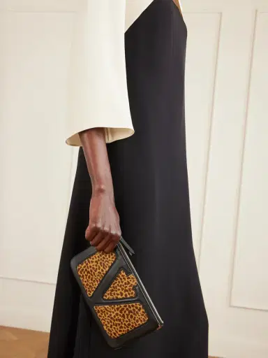 Valentino Garavani Viva Superstar Medium Leather-trimmed Leopard-print Calf Hair Clutch | Thumbnail 2