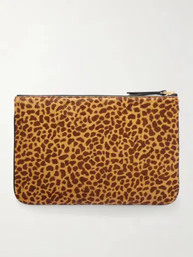 Valentino Garavani Viva Superstar Medium Leather-trimmed Leopard-print Calf Hair Clutch | Thumbnail 4