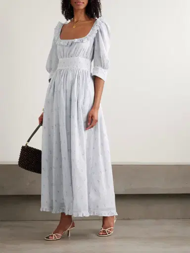 Thierry Colson Yolande Ruffled Floral-print Cotton-voile Midi Dress | Thumbnail 2