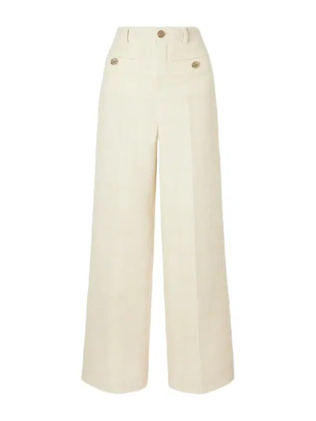 Wide-leg Cotton-tweed Pants