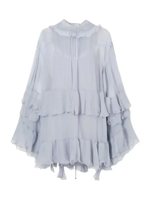 Ruffled Crepon Mini Dress