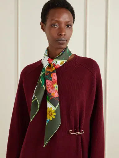 Gucci Printed Silk-twill Scarf | Thumbnail 2 Gucci Printed Silk-twill Scarf | Thumbnail 2