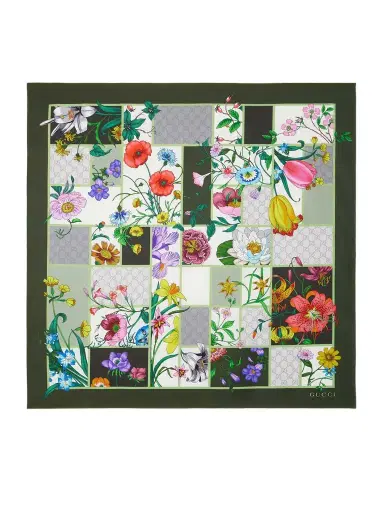 Gucci Printed Silk-twill Scarf | Thumbnail 1 Gucci Printed Silk-twill Scarf | Thumbnail 1
