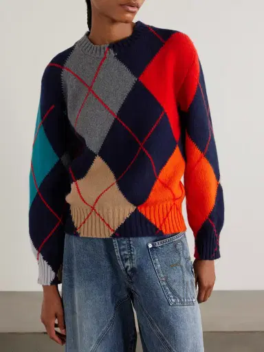 JW Anderson + Pringle Argyle Wool Sweater | Thumbnail 3 JW Anderson + Pringle Argyle Wool Sweater | Thumbnail 3