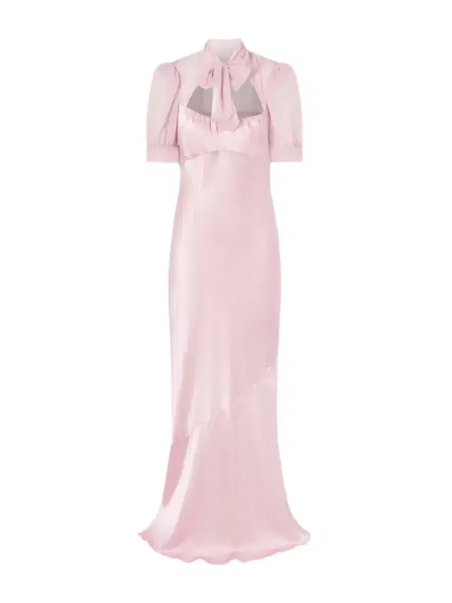 Pussy-bow Silk-satin And Georgette Gown