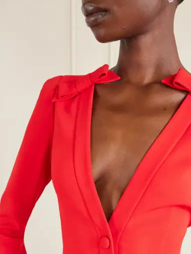 Alessandra Rich Bow-detailed Cady Midi Dress | Thumbnail 4