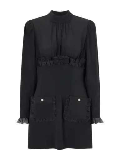 Alessandra Rich Ruffled Silk-organza And Cady Mini Dress | Thumbnail 1 Alessandra Rich Ruffled Silk-organza And Cady Mini Dress | Thumbnail 1