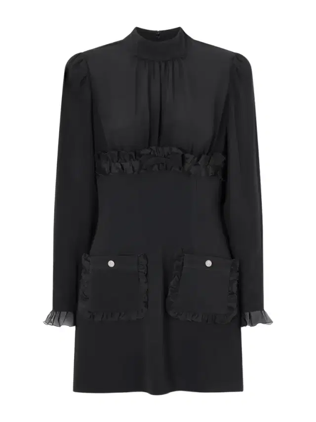 Ruffled Silk-organza And Cady Mini Dress