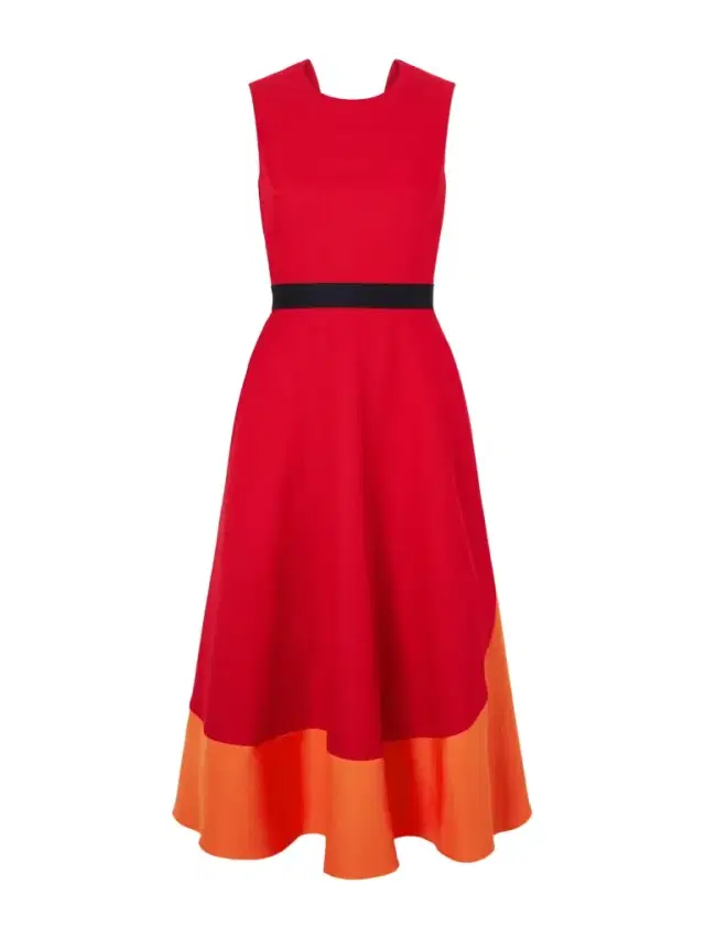 Mire Belted Woven Midi Dress