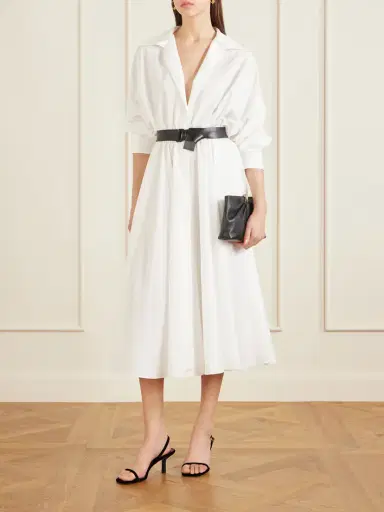 Norma Kamali Belted Gathered Shell Maxi Dress | Thumbnail 2 Norma Kamali Belted Gathered Shell Maxi Dress | Thumbnail 2