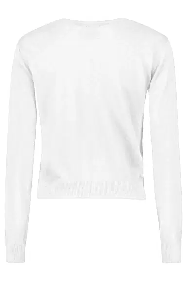 LARS ANDERSSON Long Sleeve Crewneck Cardigan - White | Thumbnail 5 LARS ANDERSSON Long Sleeve Crewneck Cardigan - White | Thumbnail 5