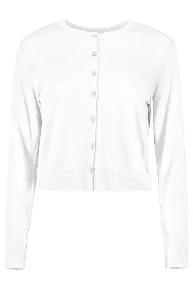 LARS ANDERSSON Long Sleeve Crewneck Cardigan - White | Thumbnail 1 LARS ANDERSSON Long Sleeve Crewneck Cardigan - White | Thumbnail 1
