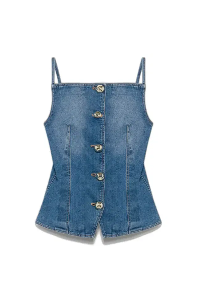 Junie Studded Denim Top