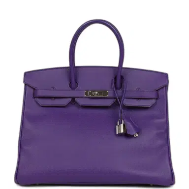 HERMÈS Pre-owned Hermes Birkin 35 Crocus Epsom Palladium Hardware | Thumbnail 1 HERMÈS Pre-owned Hermes Birkin 35 Crocus Epsom Palladium Hardware | Thumbnail 1
