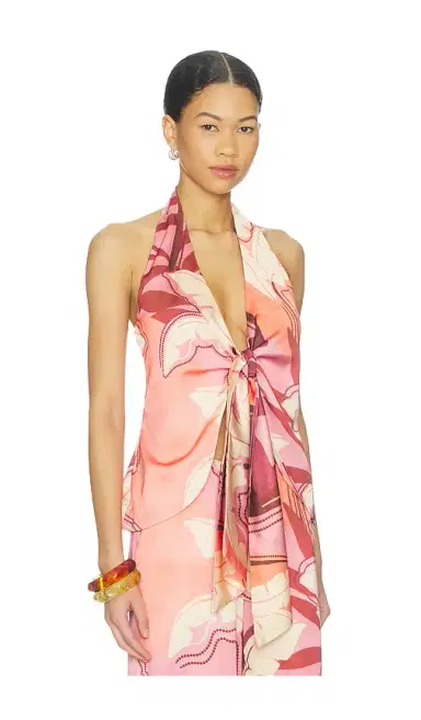 SEVEN WONDERS Kaeli Tie Front Halter Top | Thumbnail 2
