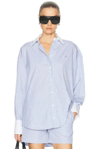 The Attico Striped Button Down Shirt | Thumbnail 1 The Attico Striped Button Down Shirt | Thumbnail 1