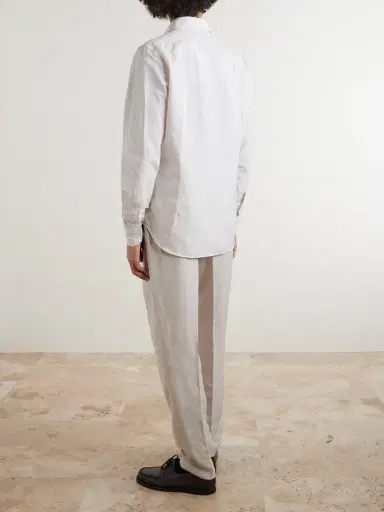 ELEVENTY Striped Cotton and Linen-Blend Shirt - Men | Thumbnail 4 ELEVENTY Striped Cotton and Linen-Blend Shirt - Men | Thumbnail 4
