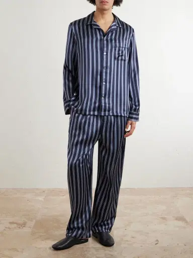 Derek Rose Brindisi Striped Silk-Satin Pyjama Set - Men | Thumbnail 2 Derek Rose Brindisi Striped Silk-Satin Pyjama Set - Men | Thumbnail 2