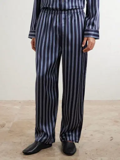 Derek Rose Brindisi Striped Silk-Satin Pyjama Set - Men | Thumbnail 3 Derek Rose Brindisi Striped Silk-Satin Pyjama Set - Men | Thumbnail 3