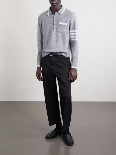 Thom Browne Striped Linen and Cotton-Blend Polo Sweater - Men | Thumbnail 2