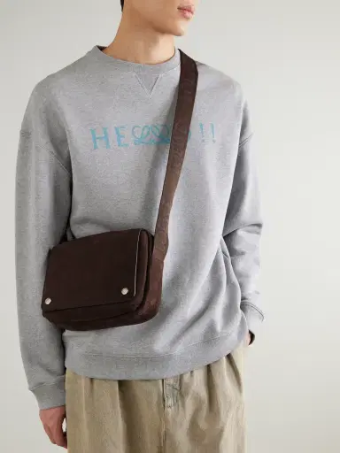 Loewe Pebble Embellished Full-Grain Nubuck Messenger Bag - Men | Thumbnail 2