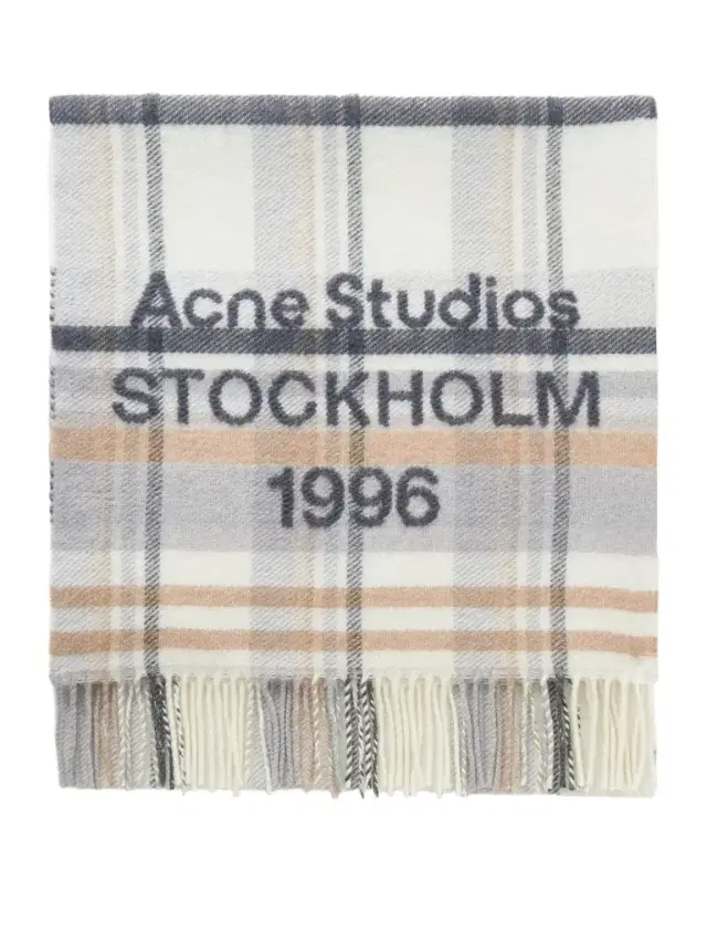 1996 Fringed Checked Wool Scarf - Men