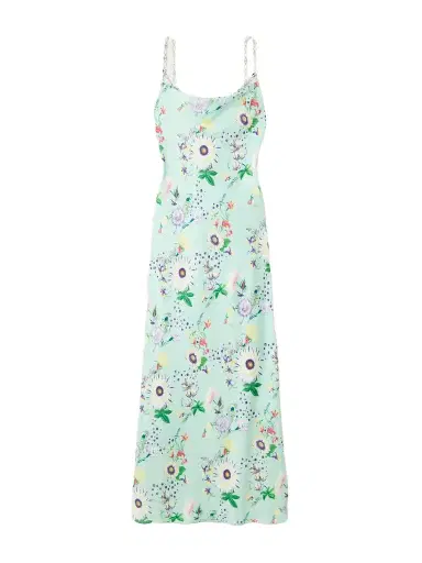 Rabanne Chain-embellished Floral-print Satin Midi Dress | Thumbnail 1 Rabanne Chain-embellished Floral-print Satin Midi Dress | Thumbnail 1