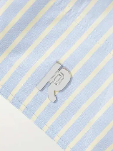 Rabanne Embellished Pleated Striped Cotton-poplin Mini Skirt | Thumbnail 5