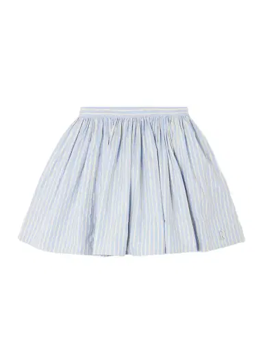 Rabanne Embellished Pleated Striped Cotton-poplin Mini Skirt | Thumbnail 1