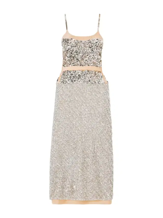 Rabanne Sequined Chiffon Maxi Dress