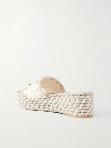 Valentino Garavani Rockstud Leather Platform Espadrille Slides | Thumbnail 3