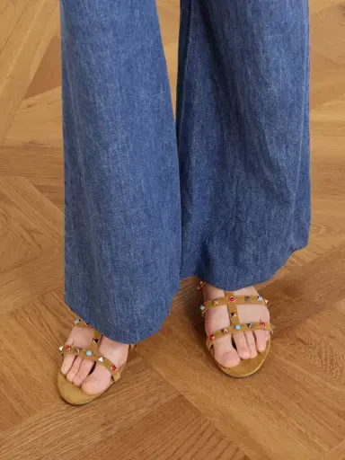 Valentino Garavani Rockstud Bead-embellished Suede Sandals | Thumbnail 2 Valentino Garavani Rockstud Bead-embellished Suede Sandals | Thumbnail 2