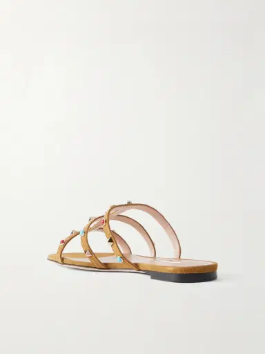 Valentino Garavani Rockstud Bead-embellished Suede Sandals | Thumbnail 3 Valentino Garavani Rockstud Bead-embellished Suede Sandals | Thumbnail 3