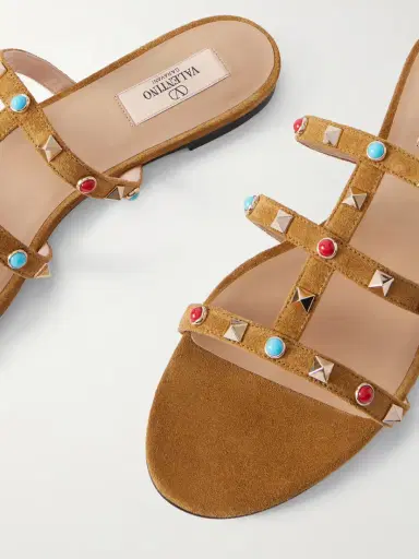 Valentino Garavani Rockstud Bead-embellished Suede Sandals | Thumbnail 5 Valentino Garavani Rockstud Bead-embellished Suede Sandals | Thumbnail 5