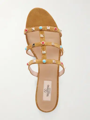 Valentino Garavani Rockstud Bead-embellished Suede Sandals | Thumbnail 6 Valentino Garavani Rockstud Bead-embellished Suede Sandals | Thumbnail 6