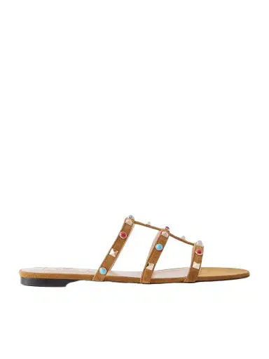Valentino Garavani Rockstud Bead-embellished Suede Sandals | Thumbnail 1 Valentino Garavani Rockstud Bead-embellished Suede Sandals | Thumbnail 1