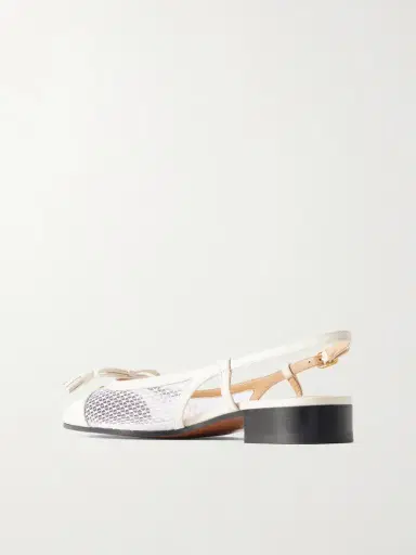 Valentino Garavani Valet Du Roi 25 Tasseled Leather And Mesh Slingback Ballet Flats | Thumbnail 3