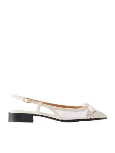 Valentino Garavani Valet Du Roi 25 Tasseled Leather And Mesh Slingback Ballet Flats | Thumbnail 1