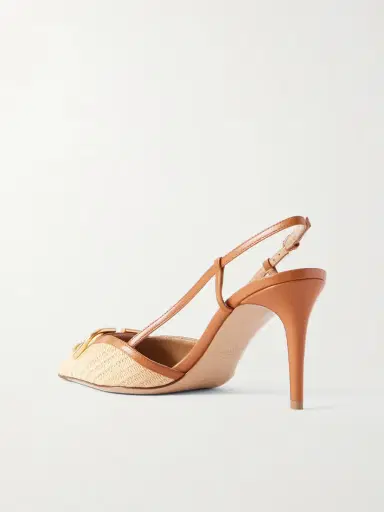 Valentino Garavani Vlogo Leather-trimmed Raffia Slingback Pumps | Thumbnail 3 Valentino Garavani Vlogo Leather-trimmed Raffia Slingback Pumps | Thumbnail 3