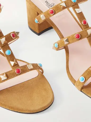 Valentino Garavani Rockstud 60 Embellished Suede Mules | Thumbnail 5 Valentino Garavani Rockstud 60 Embellished Suede Mules | Thumbnail 5