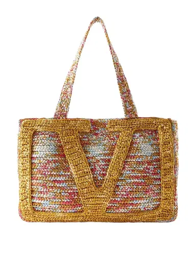 Valentino Garavani Viva Superstar Crocheted Raffia Tote | Thumbnail 1 Valentino Garavani Viva Superstar Crocheted Raffia Tote | Thumbnail 1